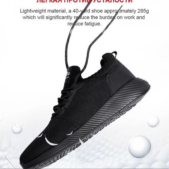 women's work shoes with steel toe anti-slip comfortable lightweight - Picture 4 of 7